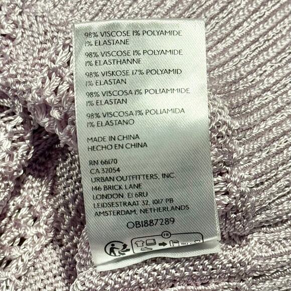 Free People Cropped Sweater Vest Y2K Cottage Preppy Academia Pastel Purple XS - Picture 5 of 7